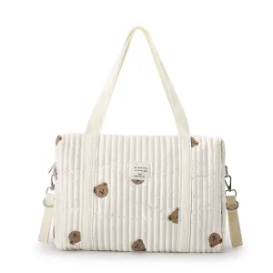 ANYMOM Mommy Diaper Bag Stuff Bear Handbag Embroidery Quilted Shoulder Mommy Bag Stroller for Baby