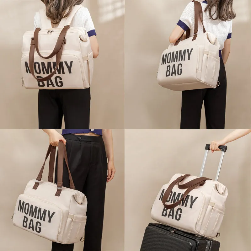 ANYMOM Mommy Diaper Bags Khaki 3 pcs Set Nappy Backpack Maternity Multifunctional Handbag Large Capacity Luggage Sleeve