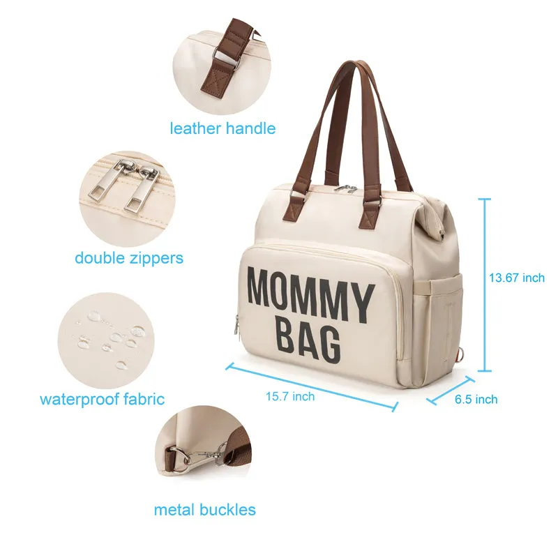 ANYMOM Mommy Diaper Bags Khaki 3 pcs Set Nappy Backpack Maternity Multifunctional Handbag Large Capacity Luggage Sleeve