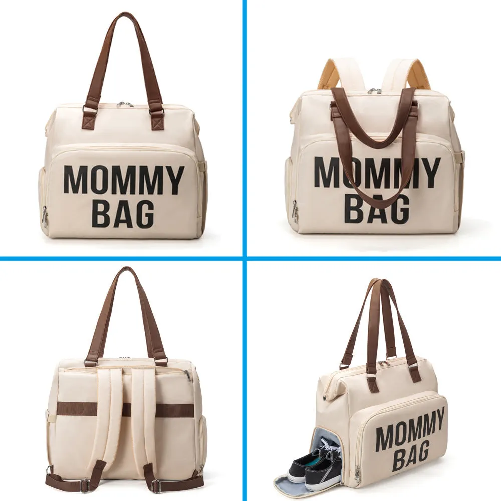 ANYMOM Mommy Diaper Bags Khaki 3 pcs Set Nappy Backpack Maternity Multifunctional Handbag Large Capacity Luggage Sleeve