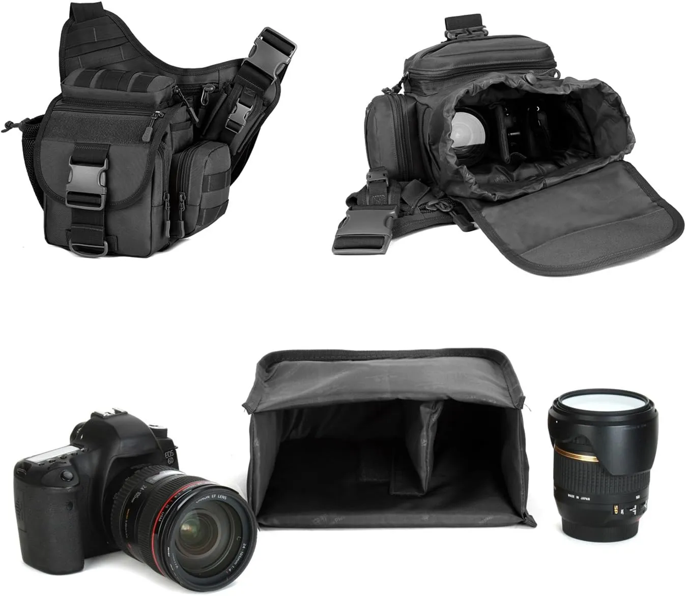 ArcEnCiel Camera Insert bag for all DSLR SLR Cameras (Black)
