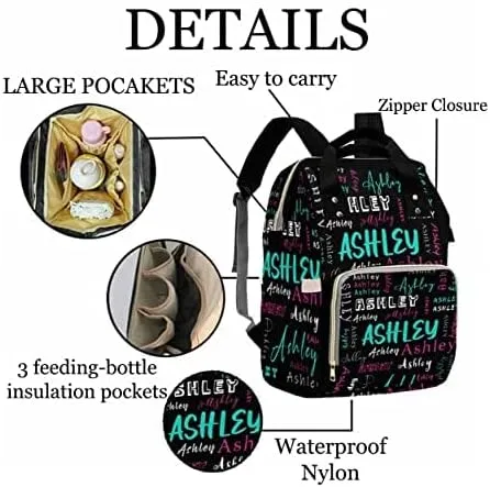 Artsadd Custom Photo Diaper Bag for Mom, Personalized Picture Backpack with Stroller Straps Large Travel Shoulder Bag Nappy Bag Gifts for Work Hiking