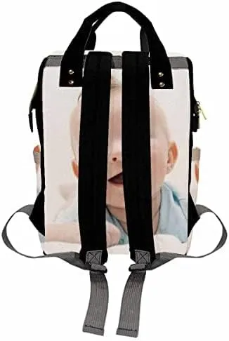 Artsadd Custom Photo Diaper Bag for Mom, Personalized Picture Backpack with Stroller Straps Large Travel Shoulder Bag Nappy Bag Gifts for Work Hiking
