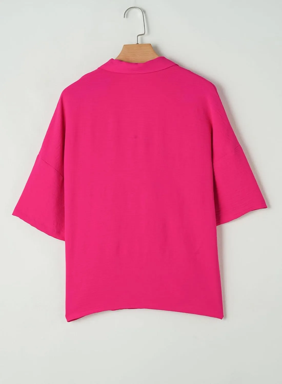 Astylish Womens Dressy Casual Blouse Business Short Sleeve Collared Tops Placket V Neck Work Shirt