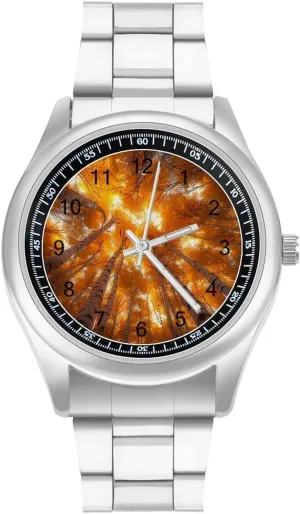 Autumn Landscape Tree Fashion Classic Wrist Watches for Men Casual Business Dress Watch Unisex