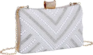 Ayliss Pearl Clutch Purses for Women Wedding Bridal Evening Small Clutch Crossbody Handbag Full Beaded Parites Prom