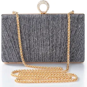 BABEYOND Clutch Purses for Women - Evening Bag Glitter Pleated Clutch for Bride Party Prom Wedding