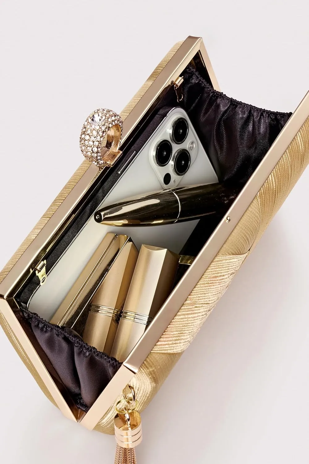 BABEYOND Clutch Purses for Women - Evening Bag Tassel Pendant Clutch for Bride Party Prom Wedding