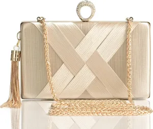 BABEYOND Clutch Purses for Women - Evening Bag Tassel Pendant Clutch for Bride Party Prom Wedding