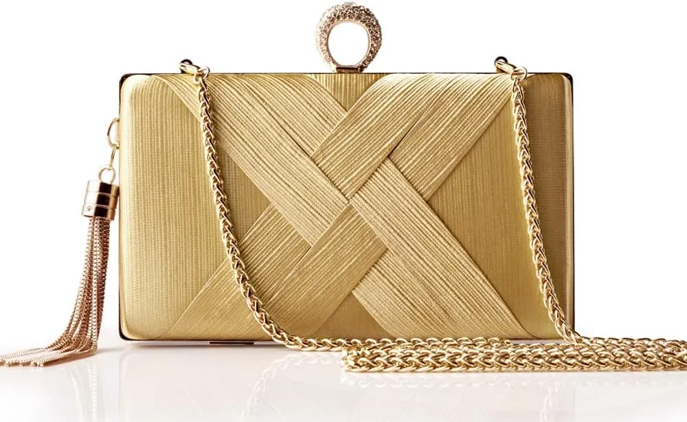 BABEYOND Clutch Purses for Women - Evening Bag Tassel Pendant Clutch for Bride Party Prom Wedding