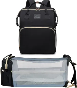 Baby Bag Diaper Bags with Changing Station, Large Capacity Diaper Bag Backpack for Moms Dads with USB Charging Port, Waterproof Diaper Backpack（Black）