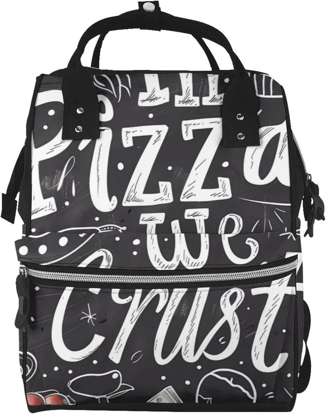 Baby Diaper Backpack,Multi-Function Travel Backpack Nappy Bags,Nursing Bag, Fashion Mummy,Roomy Waterproof For Baby Care(In Pizza We Crust Art)