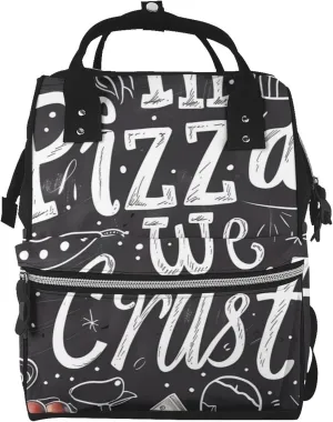 Baby Diaper Backpack,Multi-Function Travel Backpack Nappy Bags,Nursing Bag, Fashion Mummy,Roomy Waterproof For Baby Care(In Pizza We Crust Art)