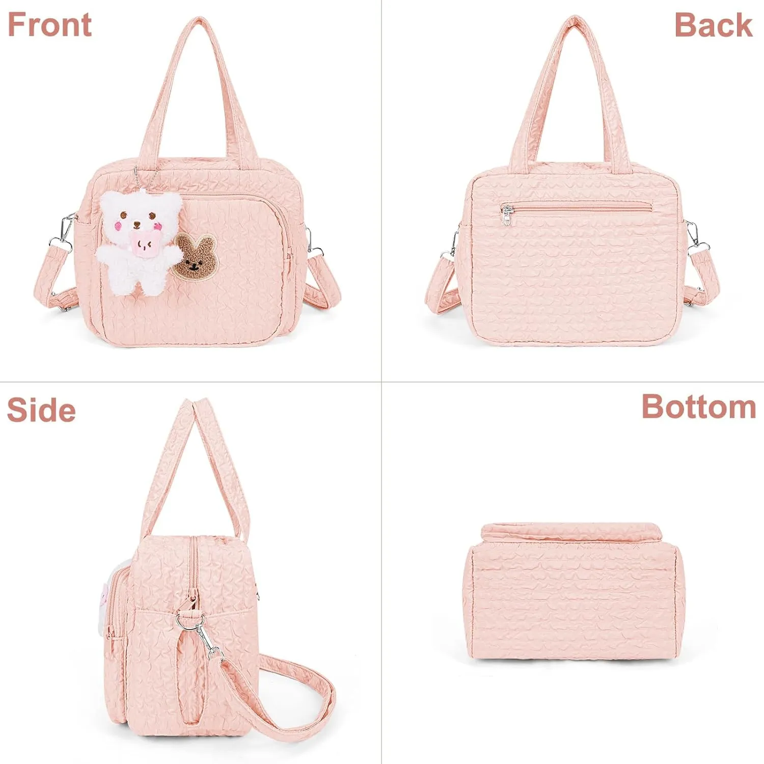 Baby Diaper Bag,Small Diaper Bag Tote Crossbody Diaper Bag Cute Quilted Diaper Bag Baby Travel Shoulder Bag with Strap