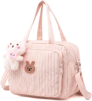 Baby Diaper Bag,Small Diaper Bag Tote Crossbody Diaper Bag Cute Quilted Diaper Bag Baby Travel Shoulder Bag with Strap