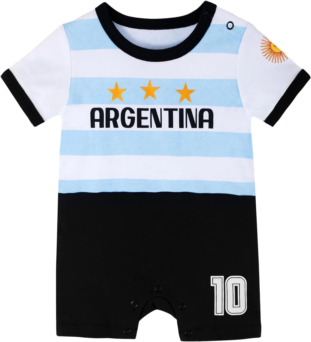Baby Soccer Bodysuit - Short Sleeve Romper Outfit for Newborn & Toddler 0-24 Months