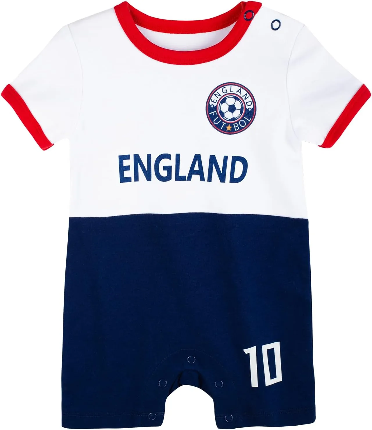 Baby Soccer Bodysuit - Short Sleeve Romper Outfit for Newborn & Toddler 0-24 Months