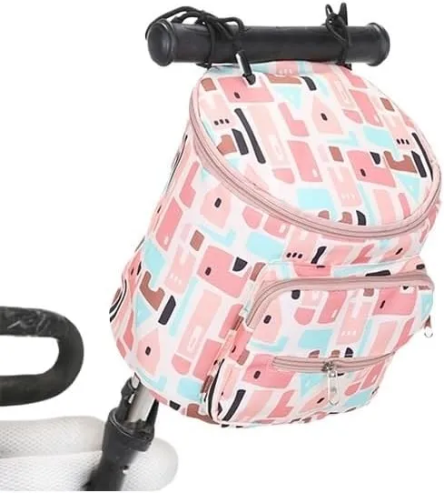 Baby Stroller Hanging Bag, Large Capacity Baby Stroller Accessories Storage Bag, Universal Outdoor Storage Bag(Black Elephant)