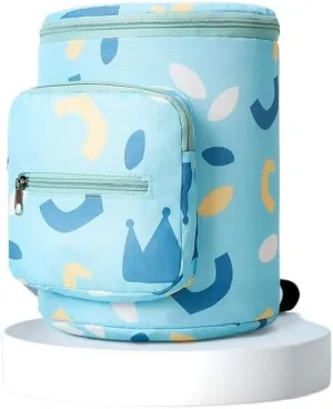 Baby Stroller Hanging Bag, Large Capacity Baby Stroller Accessories Storage Bag, Universal Outdoor Storage Bag(Blue Geometry)