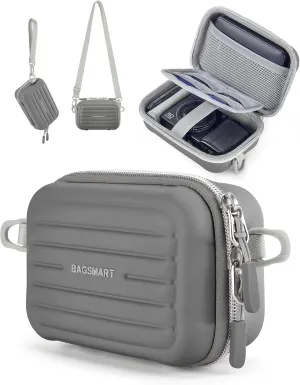 BAGSMART Digital Camera Case, Waterproof & Protective Small Camera Bag with 2 Carrying Ways, Lightweight camera sling bag for Canon PowerShot ELPH 180/190 / Sony DSCW800/DSCW830 - Grey
