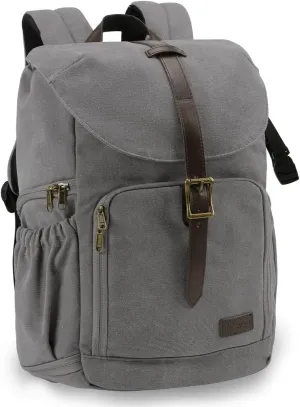 BAGSMART DSLR Waterproof Camera Backpack, Anti-Theft Large Photography Bags for Photographers, Fit up to 15" Laptop with Rain Cover, Grey