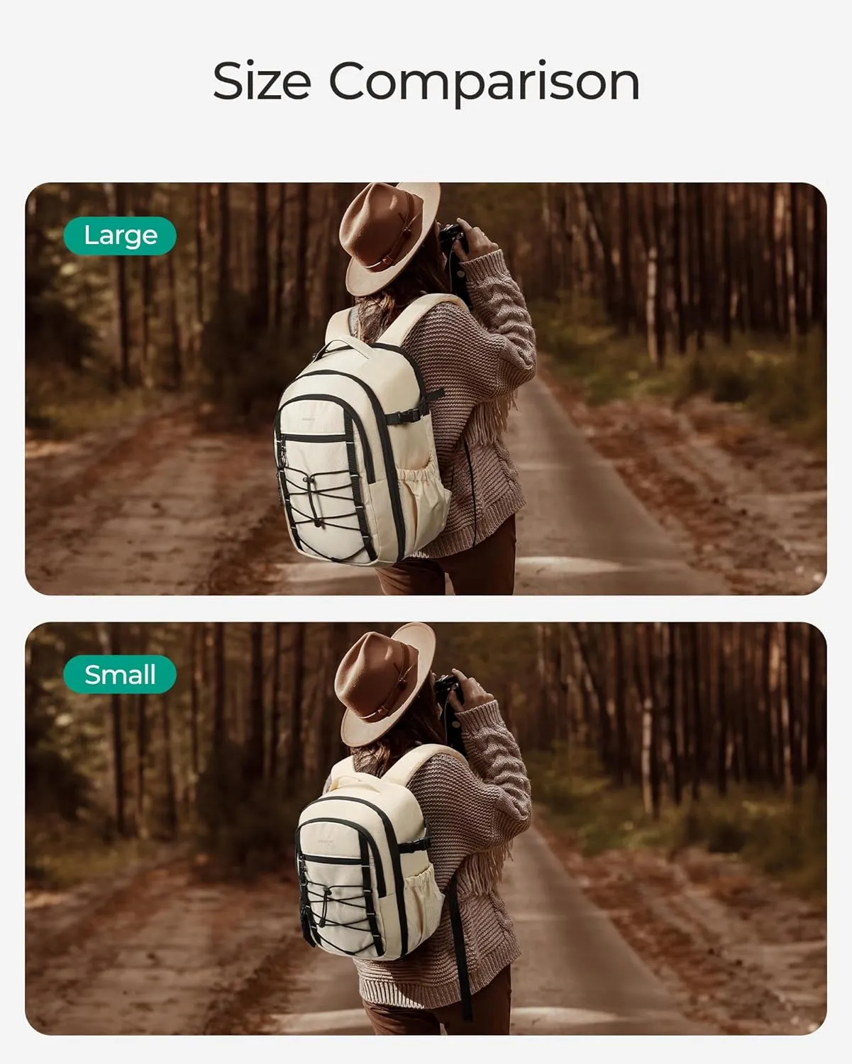 BAGSMART Small Camera Backpack, DSLR SLR Small Camera Bag Fits 13 Inch Laptop, Camera Backpack with Rain Cover & Tripod Holder