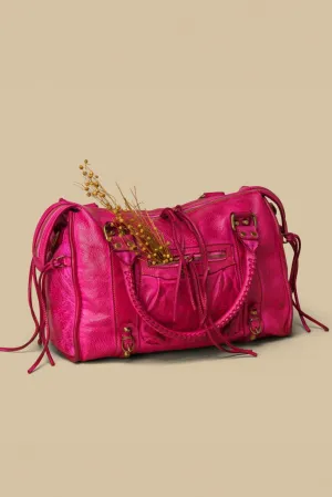 BAYSIDE84 Classic Fringe Hobo Bag - Fuchsia