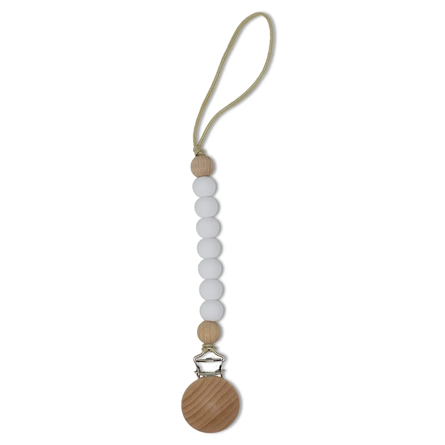 BeechWood & Silicone Baby Pacifier Clip