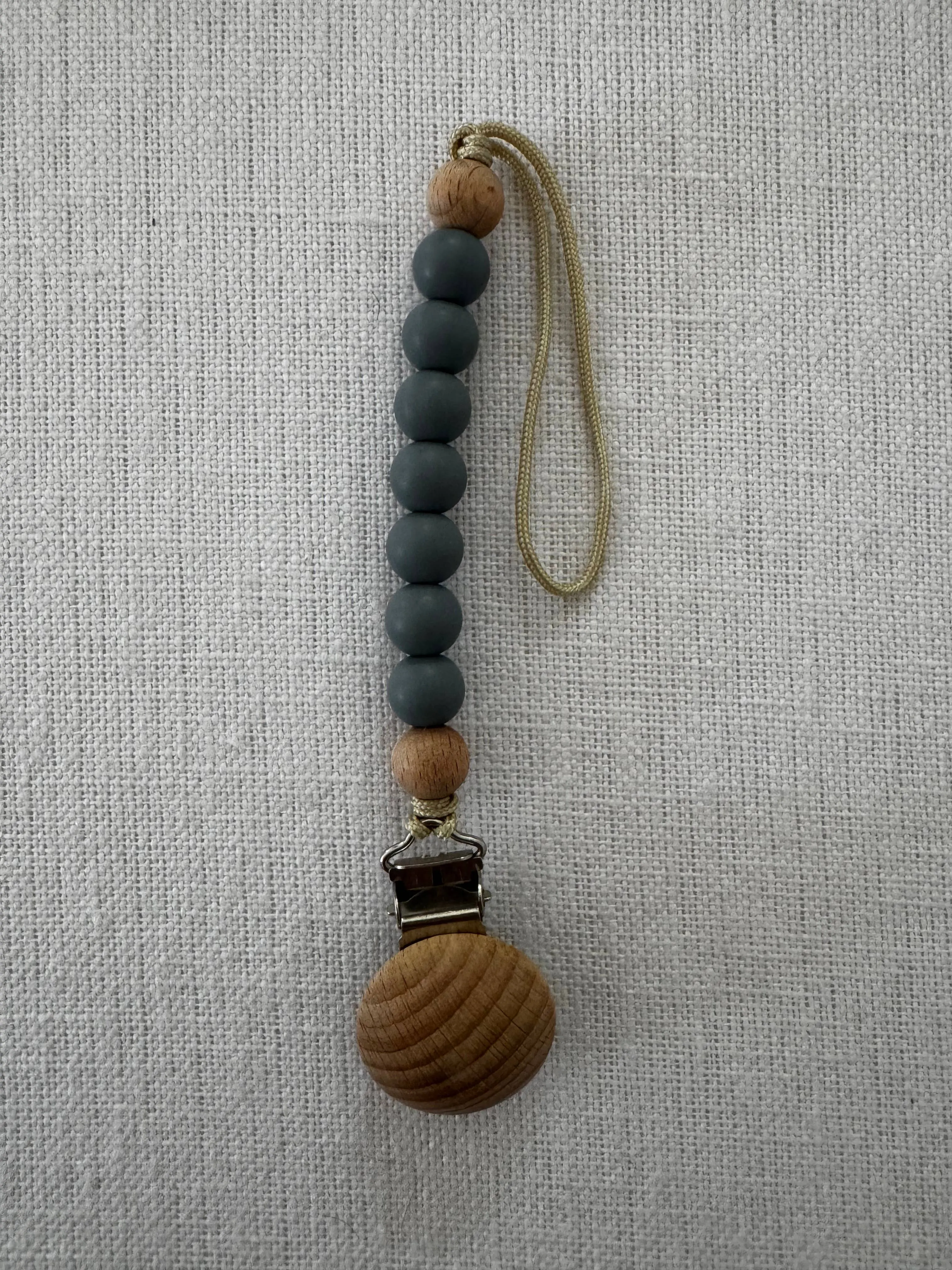 BeechWood & Silicone Baby Pacifier Clip