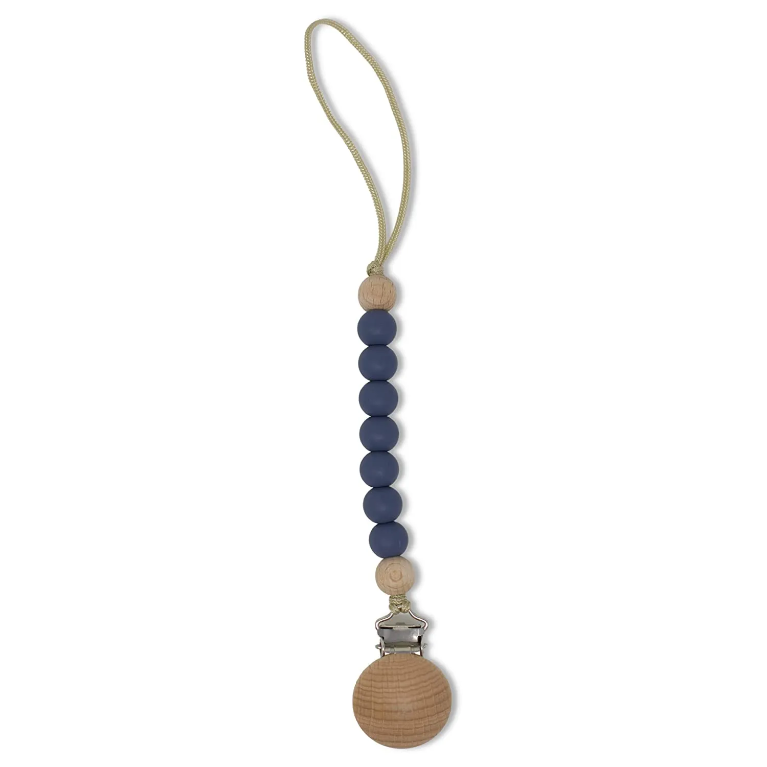 BeechWood & Silicone Baby Pacifier Clip