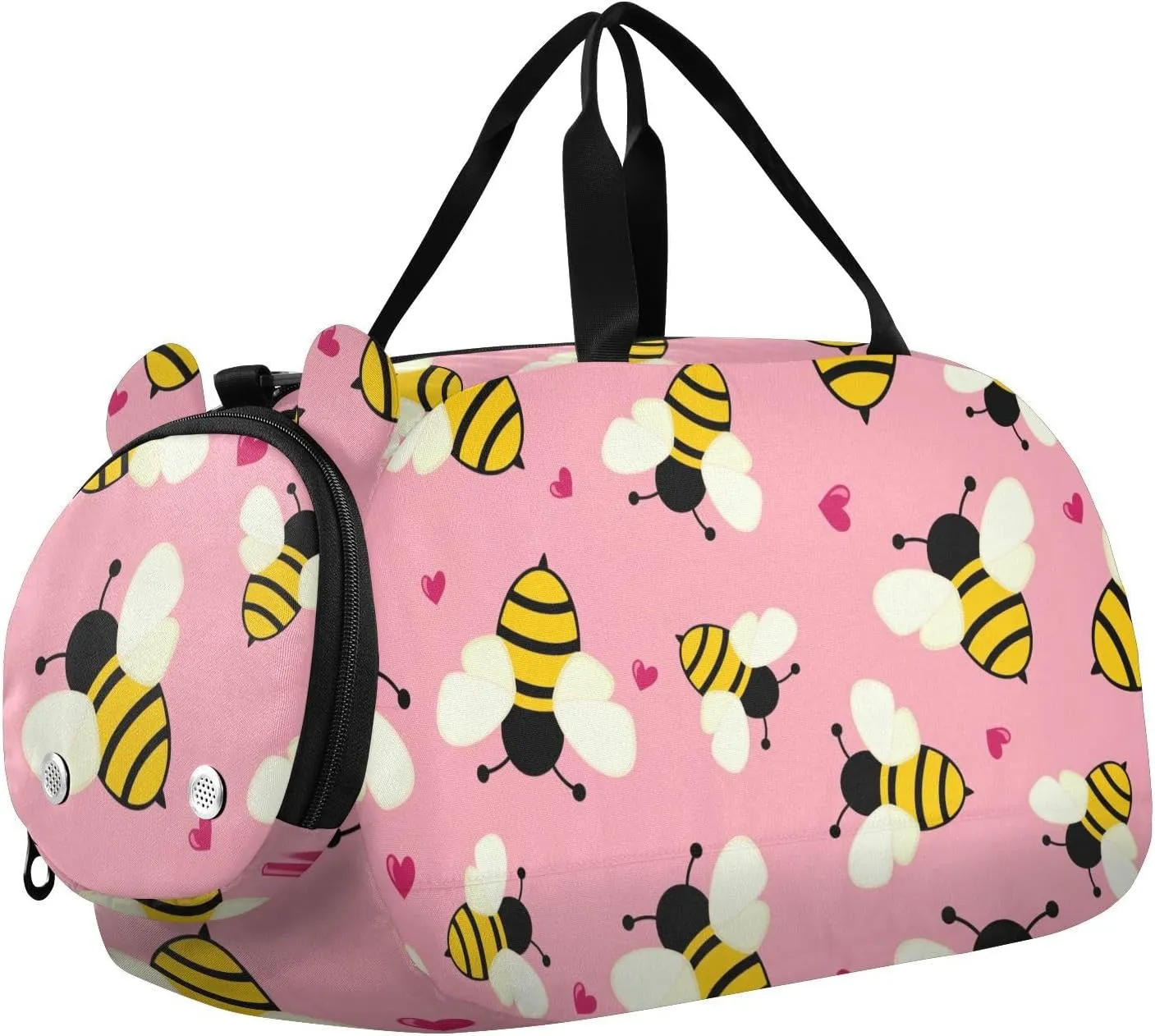 Bees with Heart Duffel Bags for Boys Small Gym Bags for Teens Dance Bag for Girls