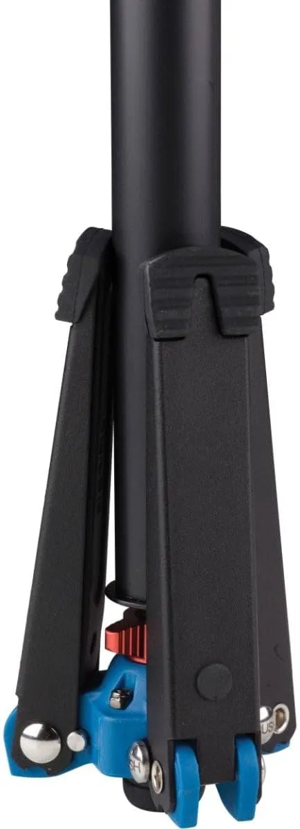 Benro 4 Section Aluminum Monopod with 3-Leg Locking Base, Flip Lock Legs, 22" Maximum Height, 44.1 lb. Load Capacity- Black (A48FD)