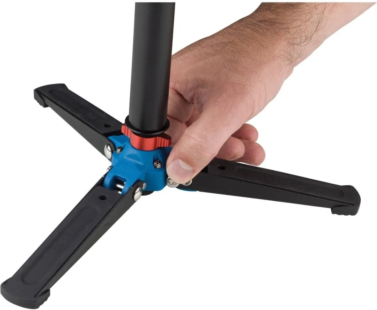 Benro 4 Section Aluminum Monopod with 3-Leg Locking Base, Flip Lock Legs, 22" Maximum Height, 44.1 lb. Load Capacity- Black (A48FD)