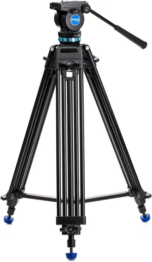 Benro KH25P Video Tripod with Head, 11lb Payload, Continuous Pan Drag, Anti-Rotation Camera Plate (KH25P)