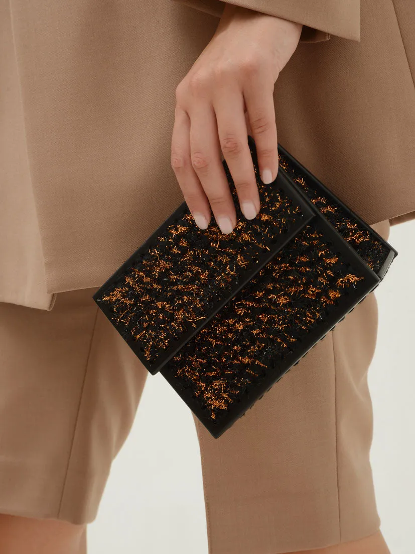 Black & Gold Copacabana Clutch