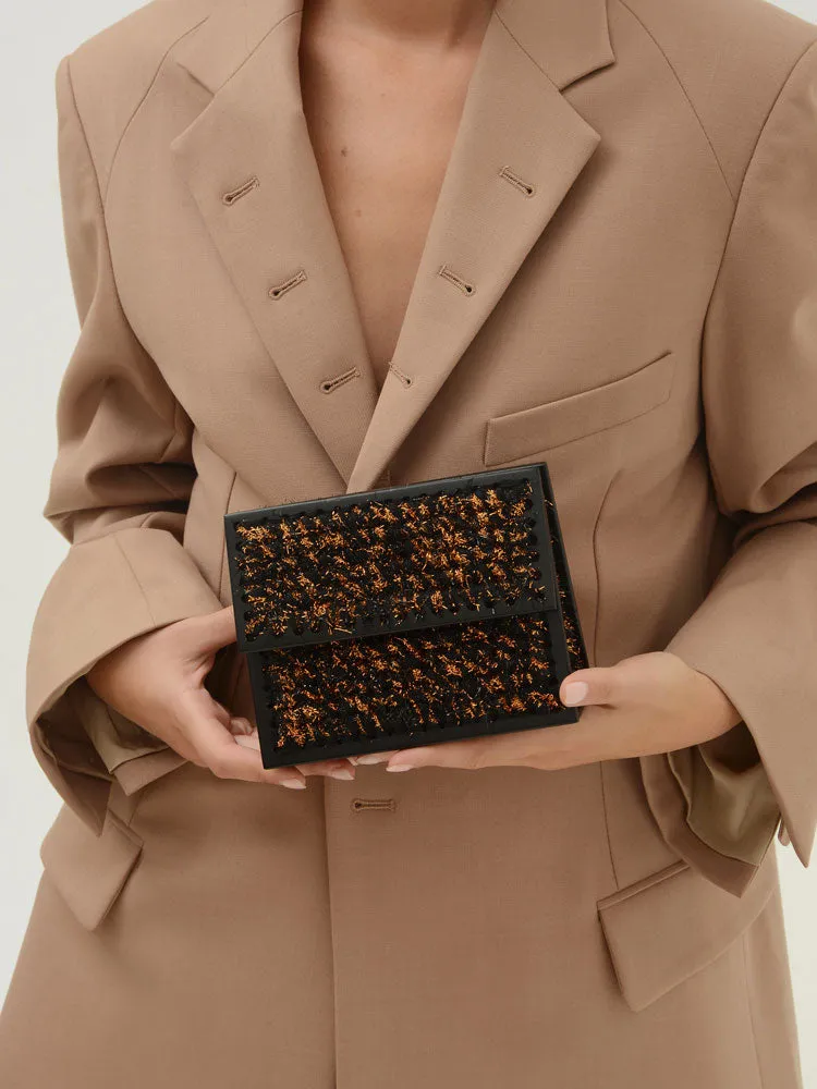 Black & Gold Copacabana Clutch