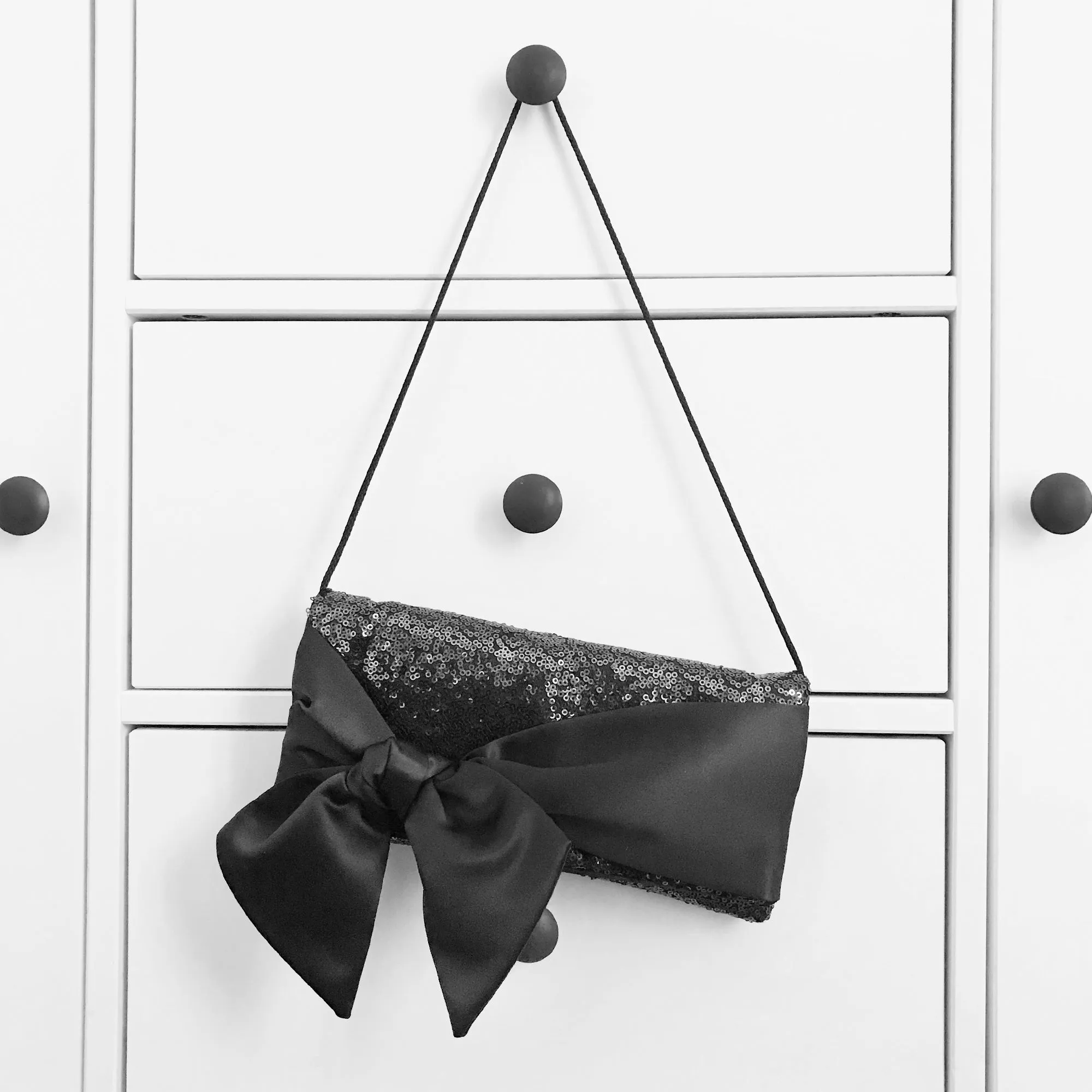 Black sequin clutch handbag HOPE