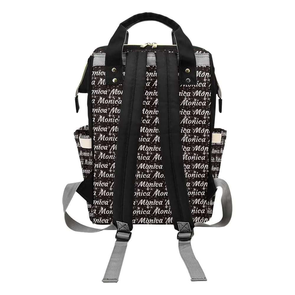 Black White Love Diaper Bags Personalized Backpack Travel Customized Name Women Bookbag Knapsack Tote Bag