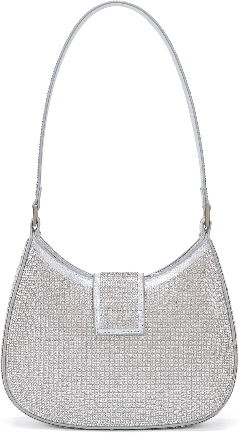 Bling Bling Rhinestone Crystals Evening Clutch Handbags for Women Sparkling Wedding Prom Party Club Purses (silver)