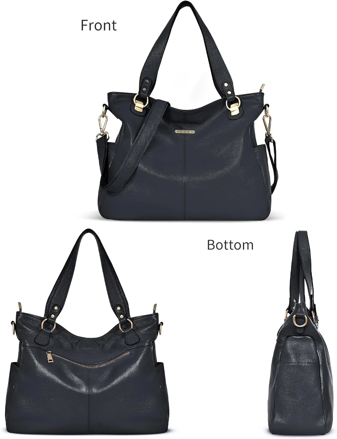 Blofinche Genuine Leather Hobo Bag for Women Large Slouchy Tote Purse Soft Real Shoulder Handbag Satchel for Laptop Work Lady