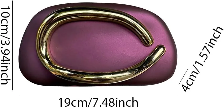 Box Clutch Purses For Women Shell Shape PU Leather Evening Handbag Gold Metal Handle Clutch Bag With Chain