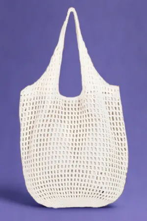 Braided Mesh Hobo Shoulder Tote Bag
