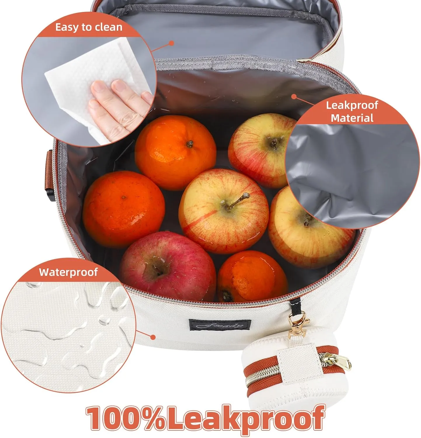 Breastmilk Cooler Bag with Ice Pack, Insulated Baby Bottle Tote Bag for 6 Bottles Up to 9 oz, Clip-On Pouch for Baby Essentials, Leakproof, Waterproof, Shoulder Strap for Nursing Moms