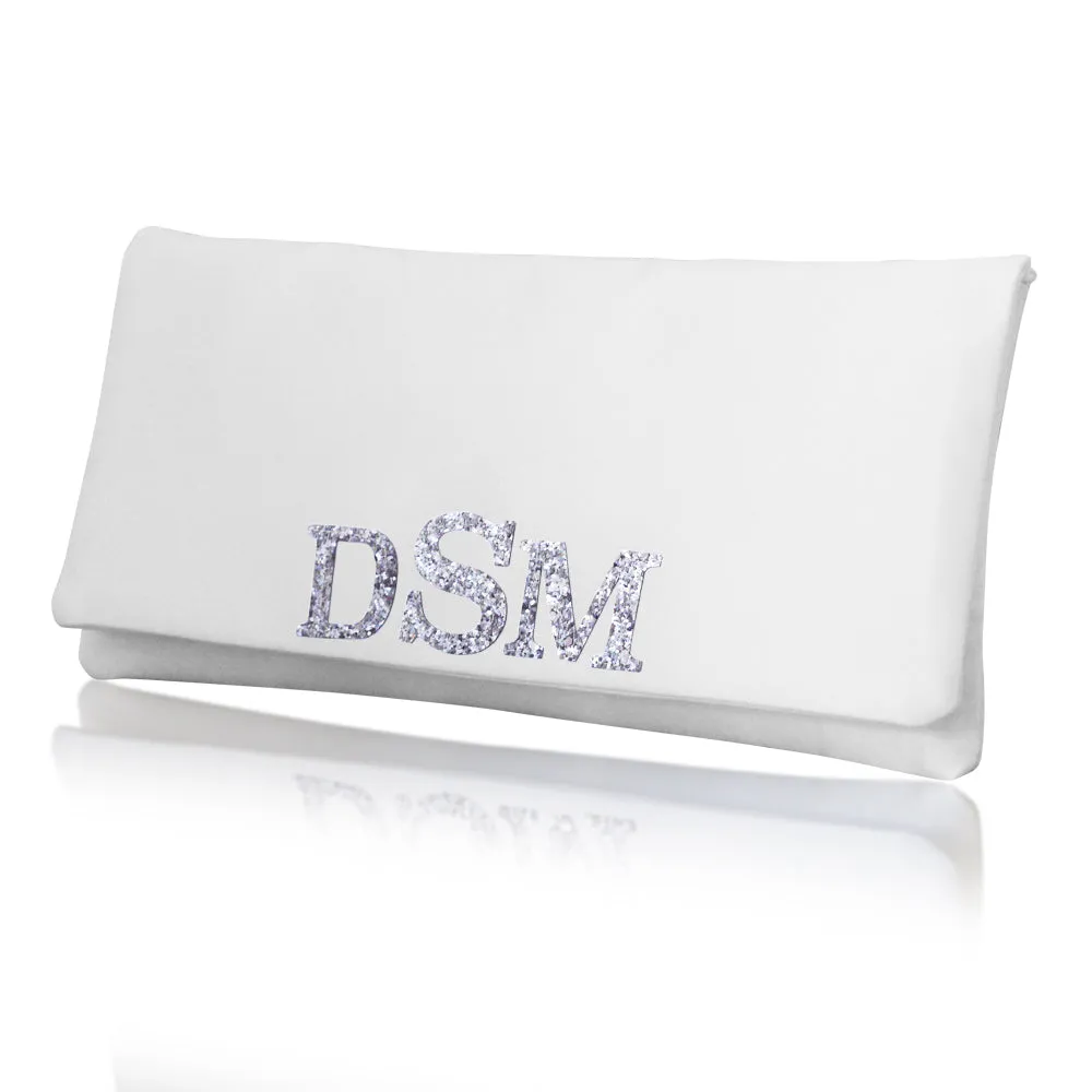 Bridal monogram bridal wedding clutch handbag