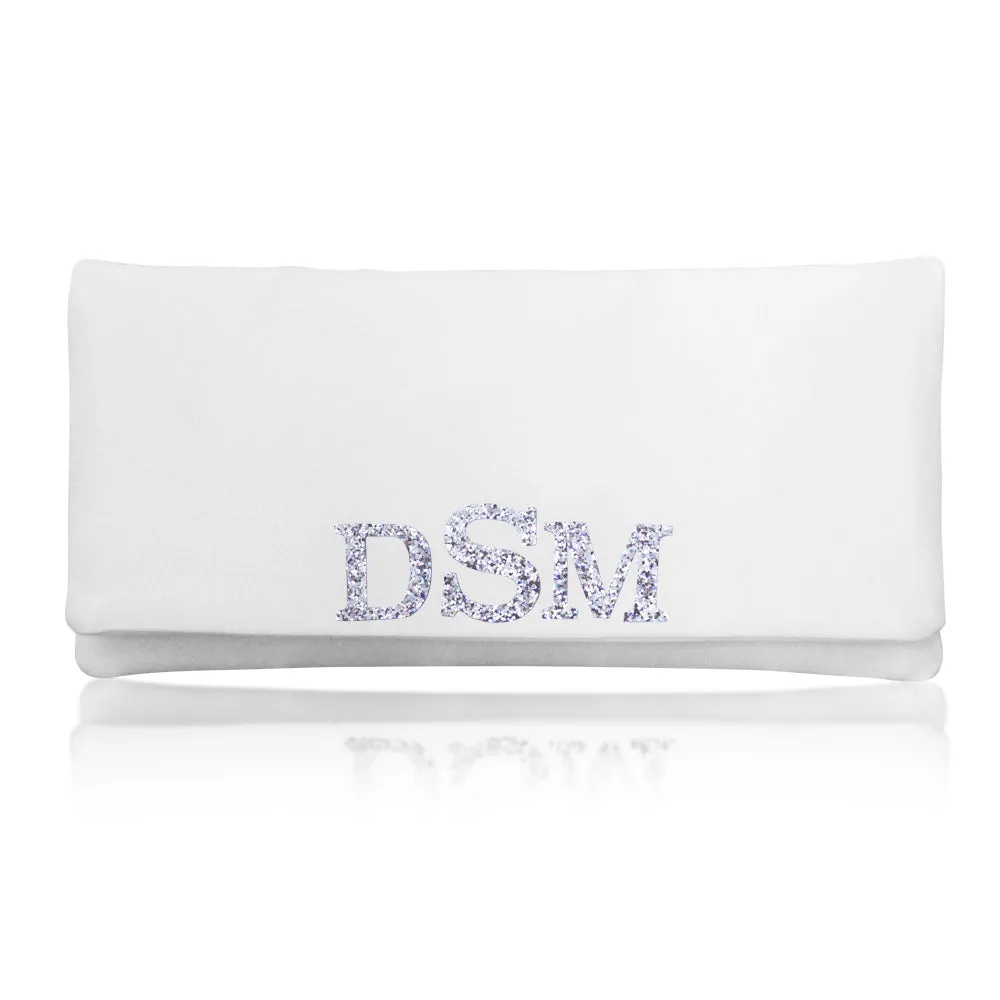 Bridal monogram bridal wedding clutch handbag