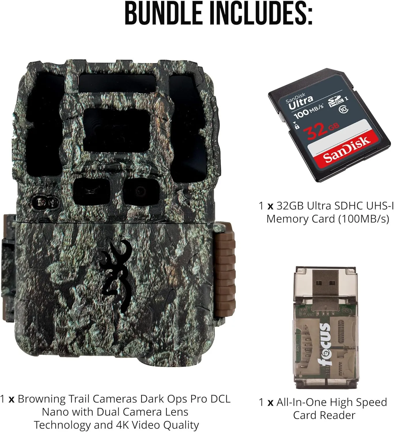 Browning Trail Camera-Dark Ops Pro DCL Nano Trail Camera with 32GB Memory Card and Card Reader