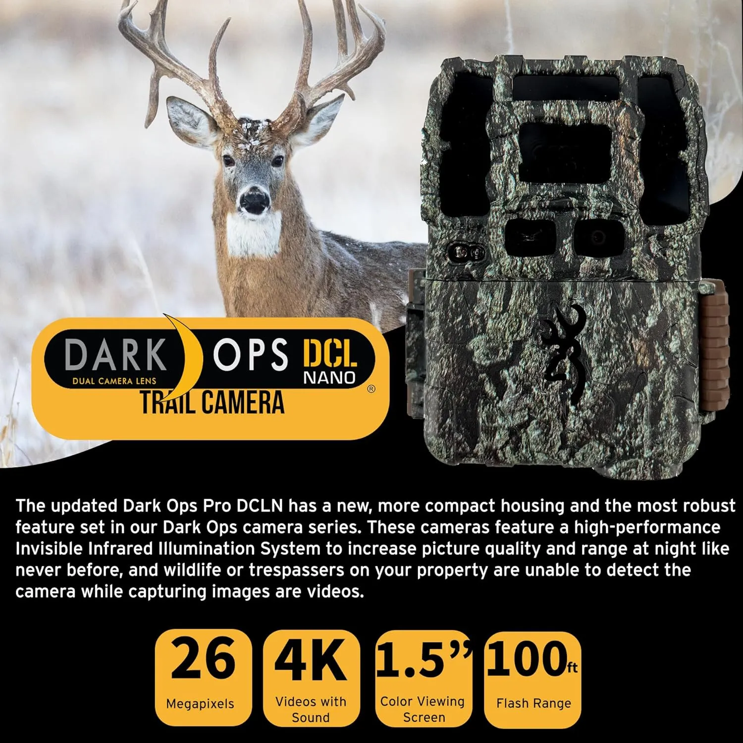 Browning Trail Camera-Dark Ops Pro DCL Nano Trail Camera with 32GB Memory Card and Card Reader