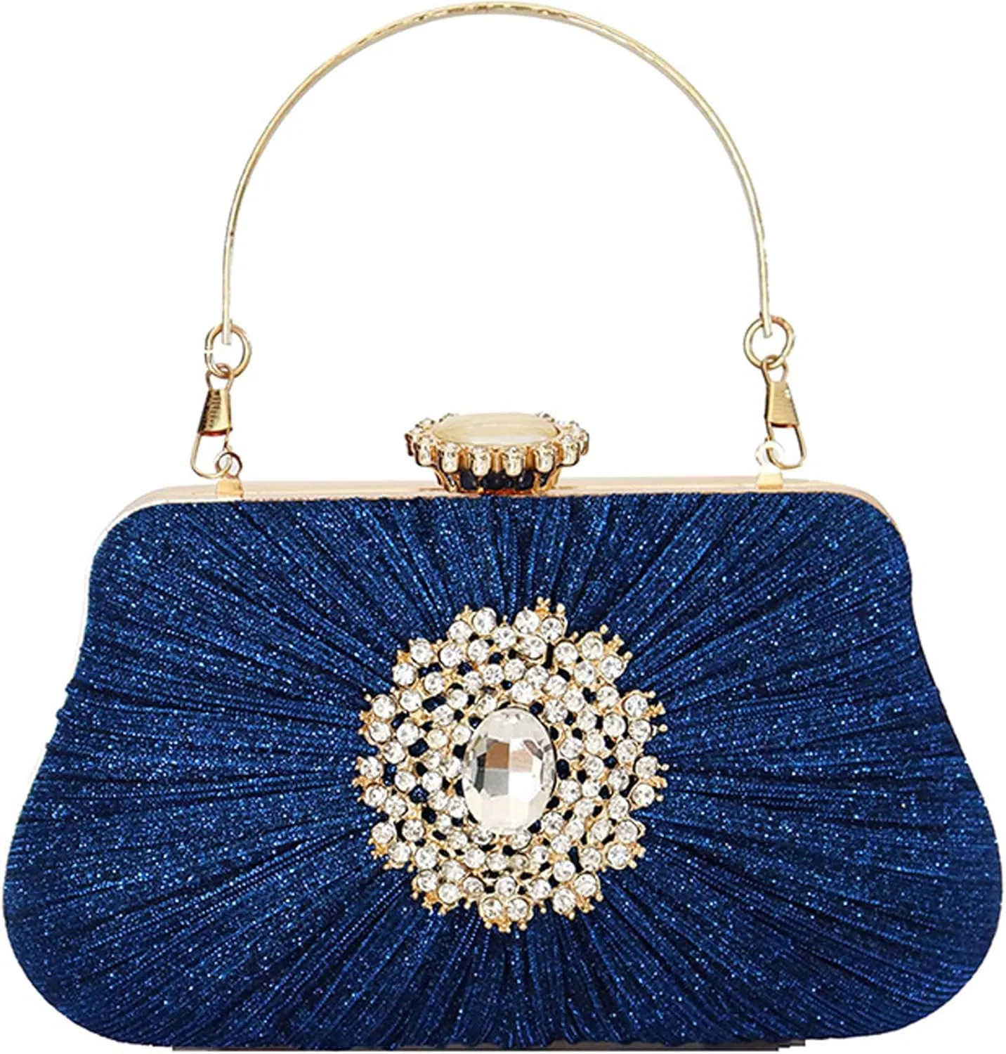 Buric Glitter Clutch Purses For Women Pleated Diamond Evening Handbag For Bridal Wedding Party With Rhinestone Bag