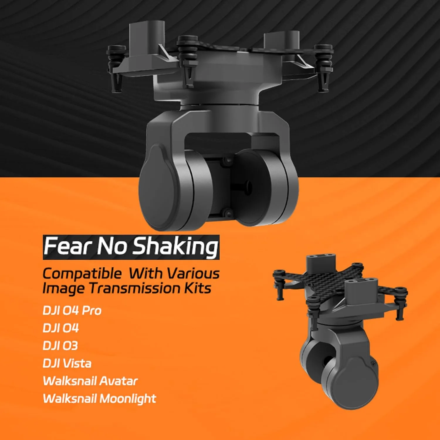 C-20D 2-Axis FPV Camera Gimbal,Pan Tilt Mount,FPV Head Tracking with UART,PWM S.Bus Control Compatible with DJI O4 O3 for Walksnail Runcam&Analog Cameras for RC Car Airplanes Drone (Standard Version)