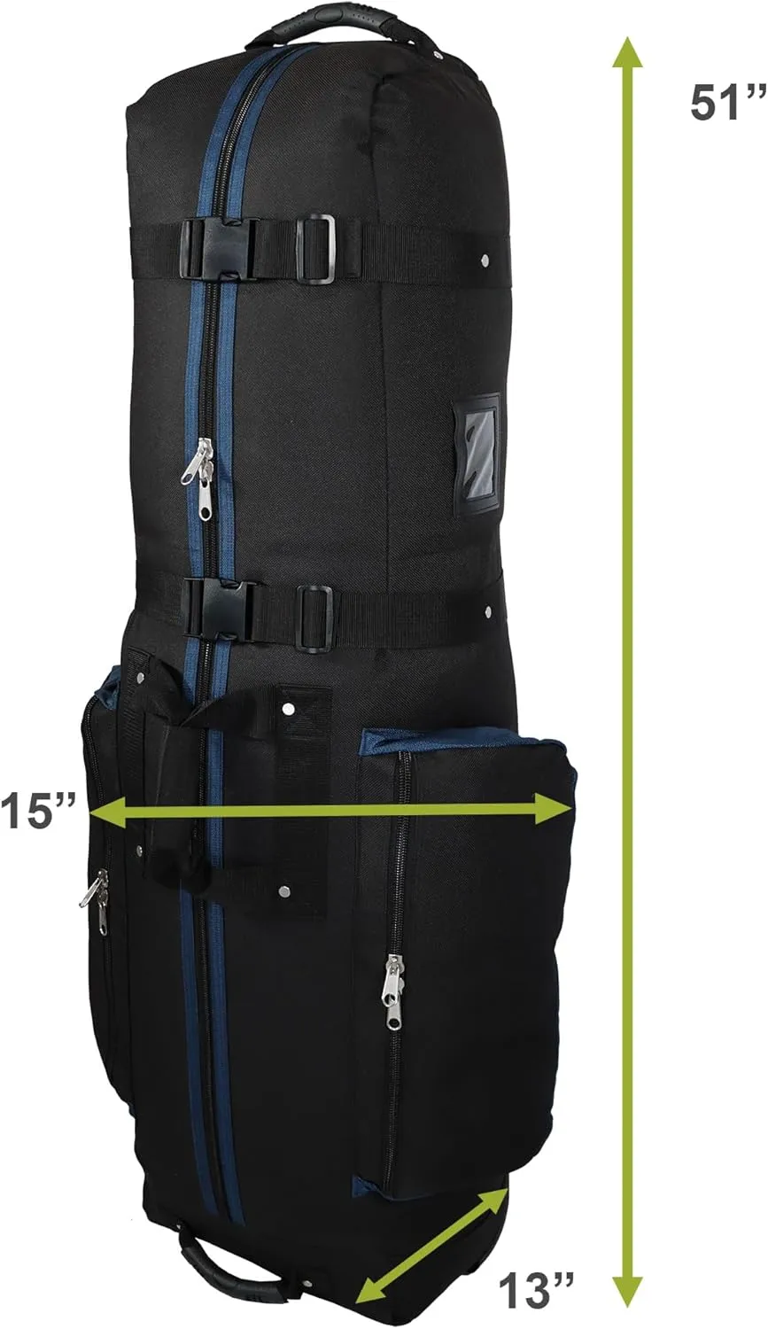 CaddyDaddy Constrictor Soft-Sided Golf Travel Bag Cover with Padded Top, Wheels & Lockable Oversized Zippers | Case for Transporting Clubs on Airlines | 1 Year Travel Case Replacement Coverage